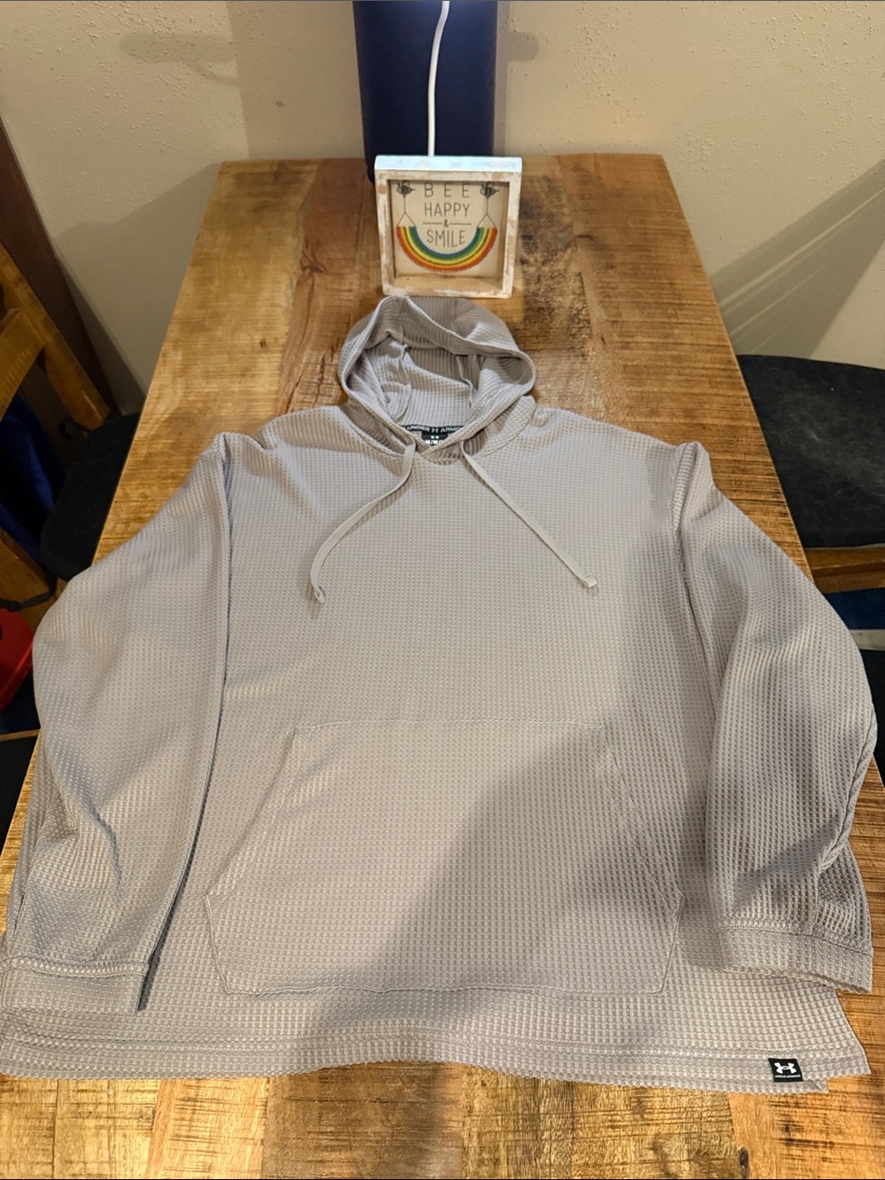 Under Armour Men’s Waffle-Knit Hoodie in khaki color